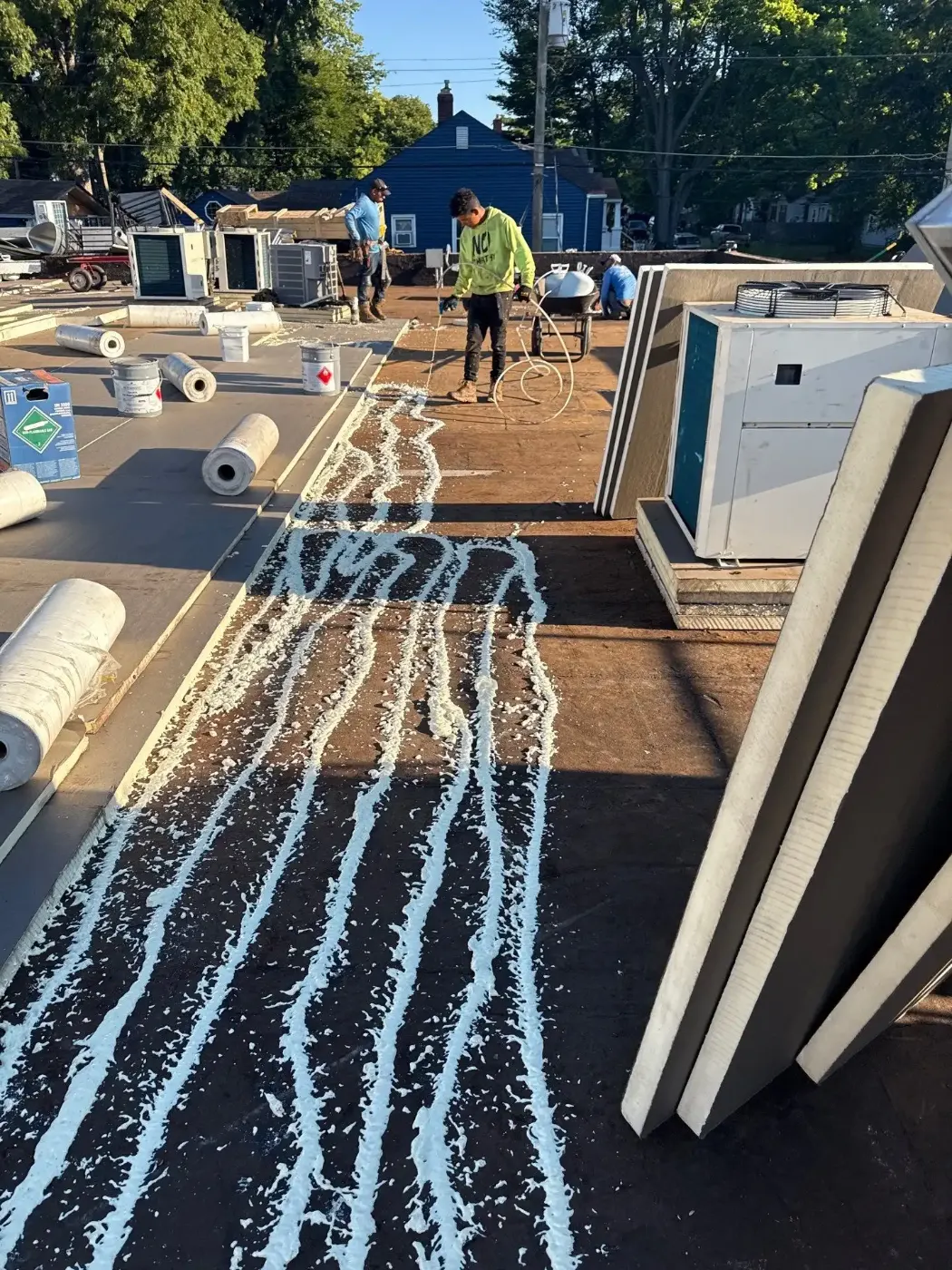 Tarping and dry-in on a New Palestine commercial roof