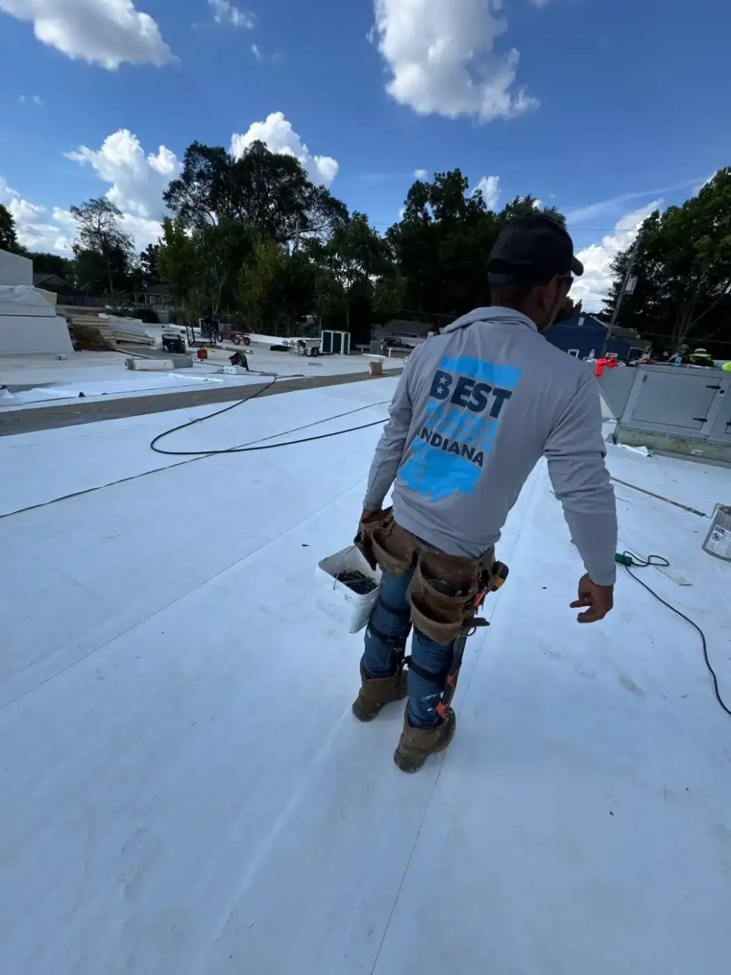 Commercial roof inspection documented in New Palestine